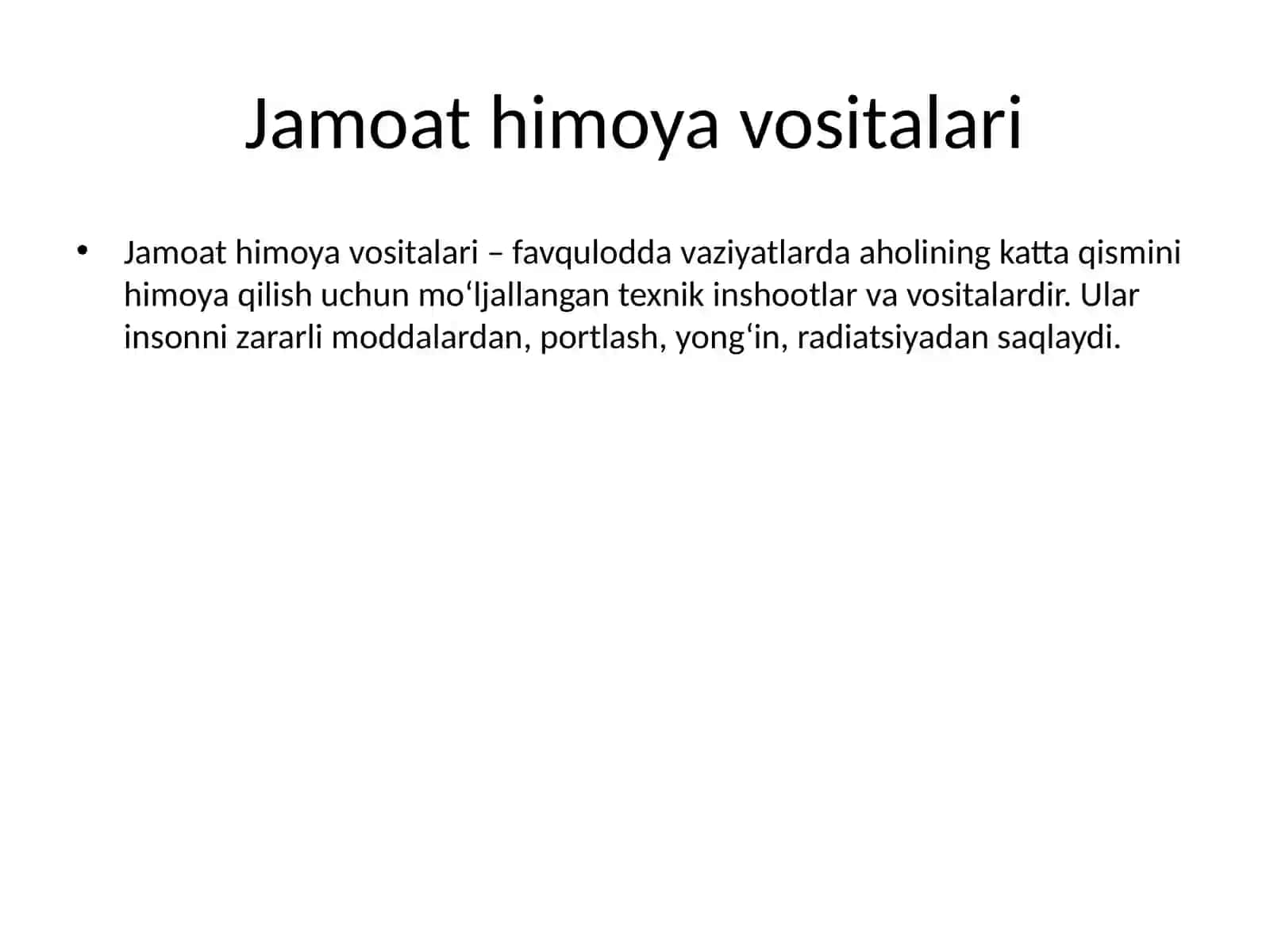 Atrofni muhofaza qilish. Jamoat himoya vositalari 4