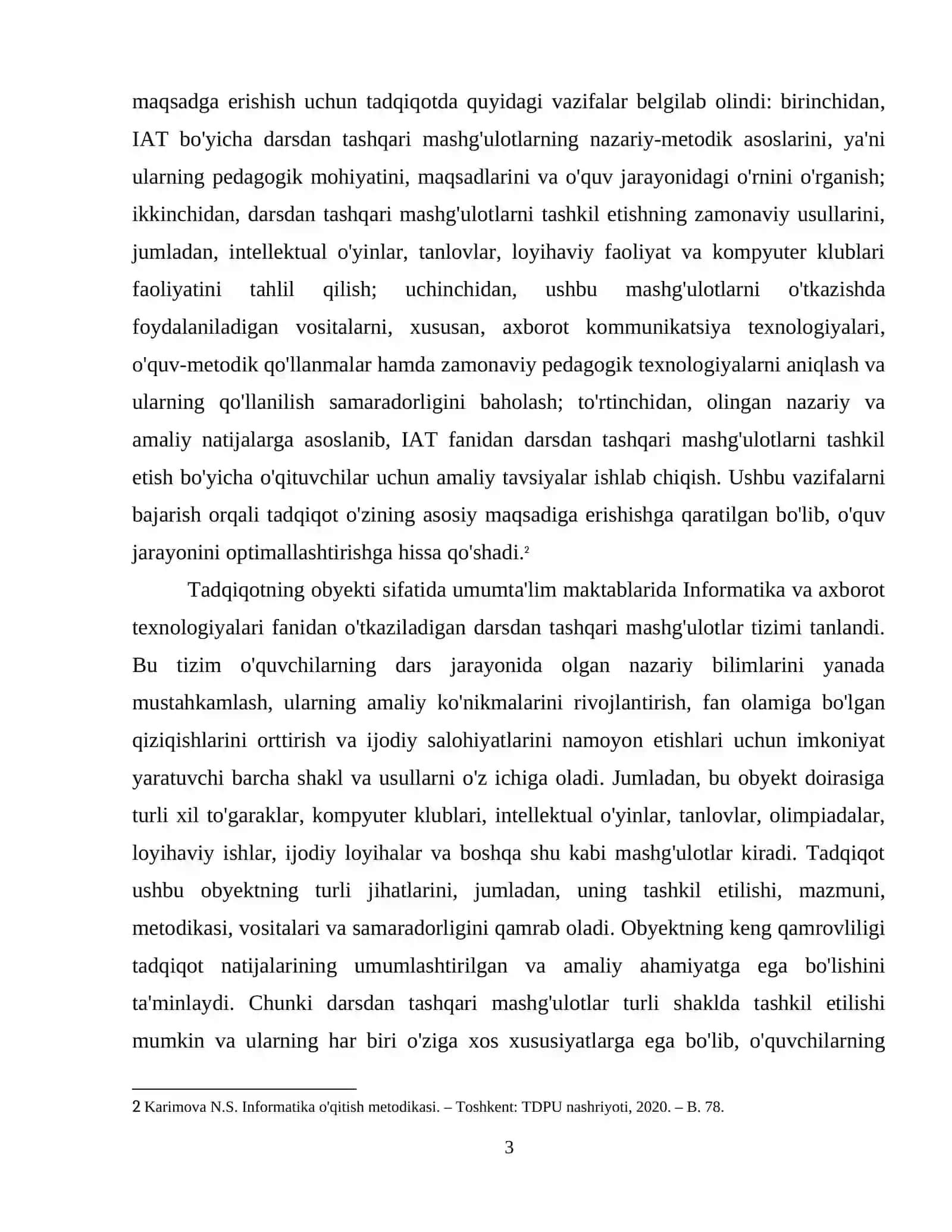 Informatika va axborot texnologiyalari fanidan darsdan tashqari mashg'ulotlarni tashkil etish usullari va vositalari. 4