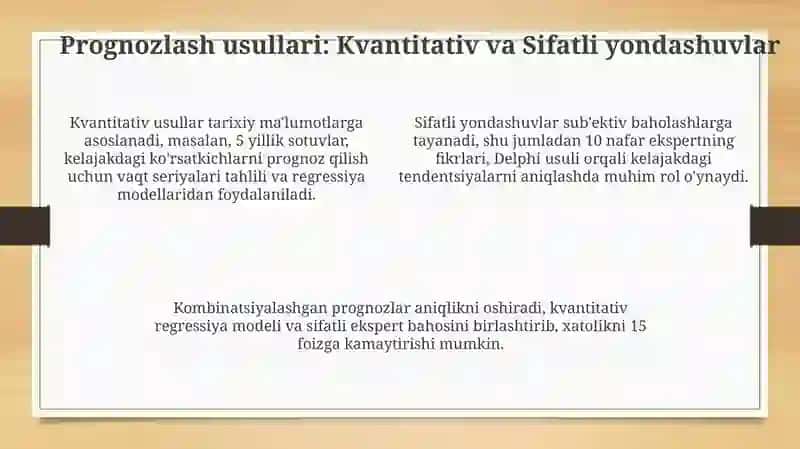 Bozorni prognozlash va tendensiyalarning o’zgarishi 4