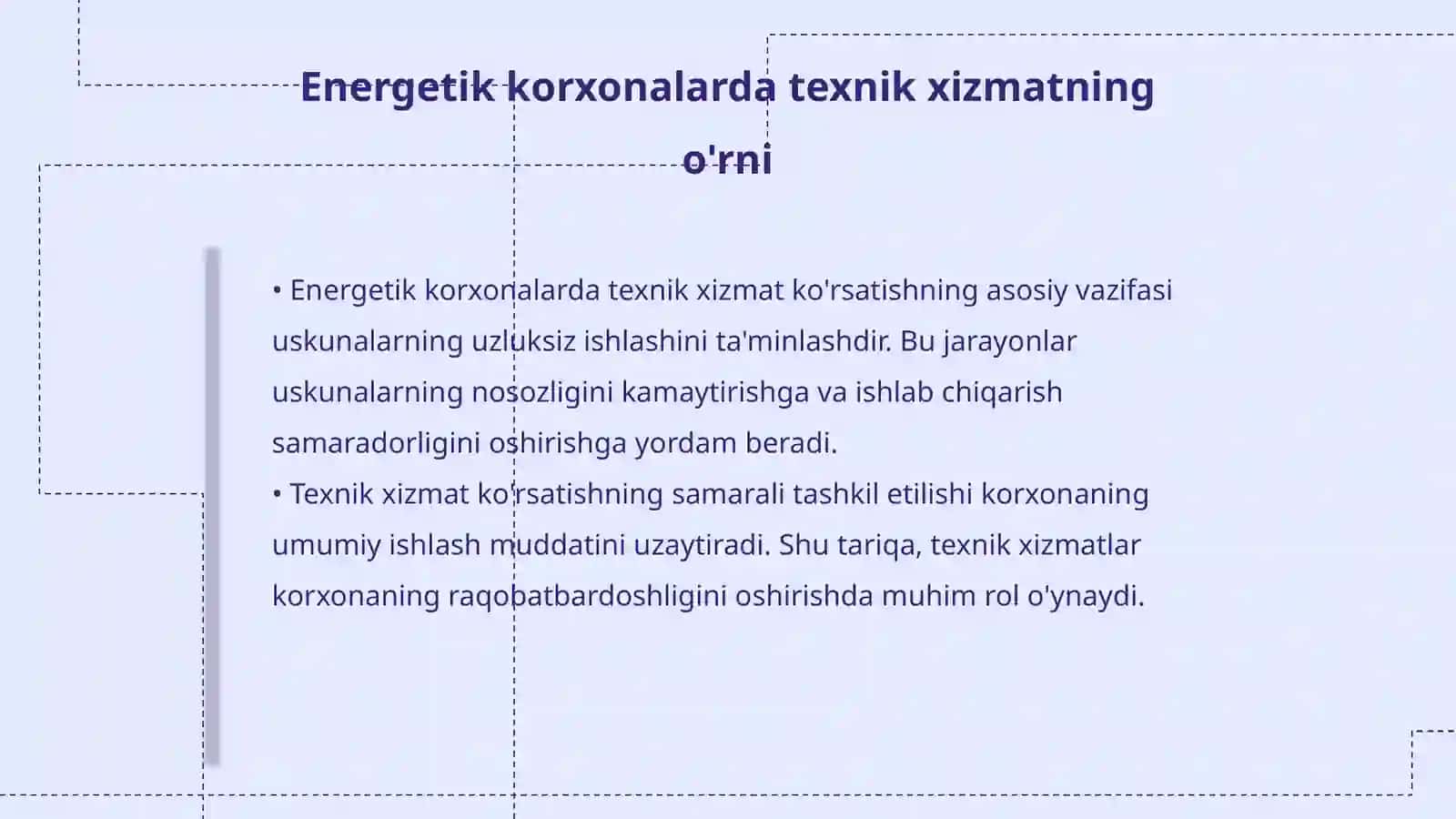 Energetik korxonalarda texnik xizmat xarajatlarini tannarxga ta’siri 4