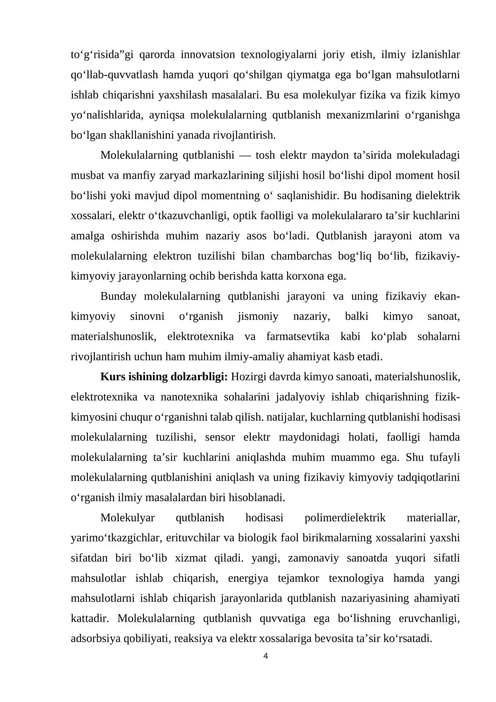 Molekulalarning qutblanishi   kurs ishi 4