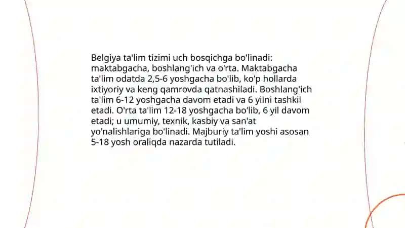 Belgiya boshlang'ich ta'lim tizimi 4