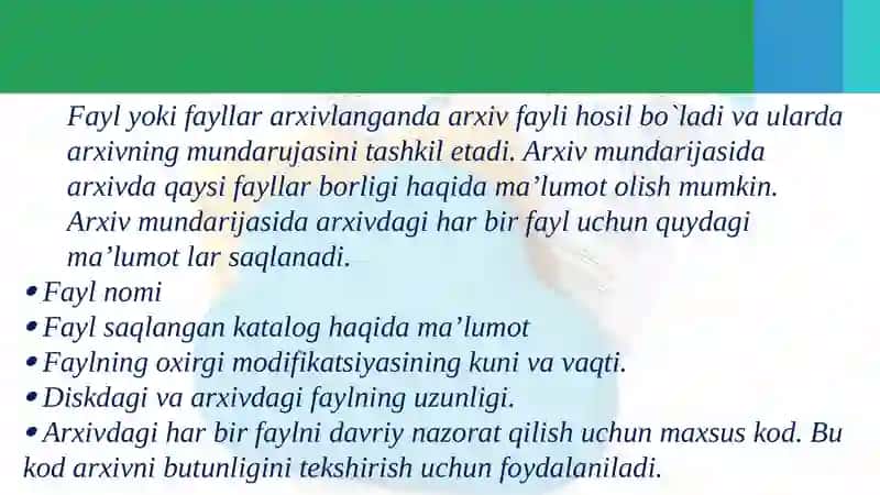 Fayllarni arxivlash va arxivator dasturlar 4