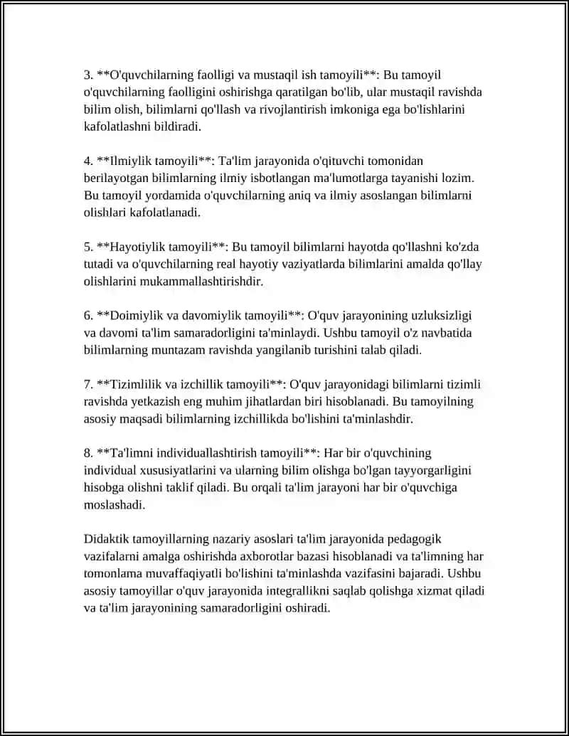 O'QITISHNING DIDAKTIK TAMOYILLARINI YARATISH G'OYALARI 4