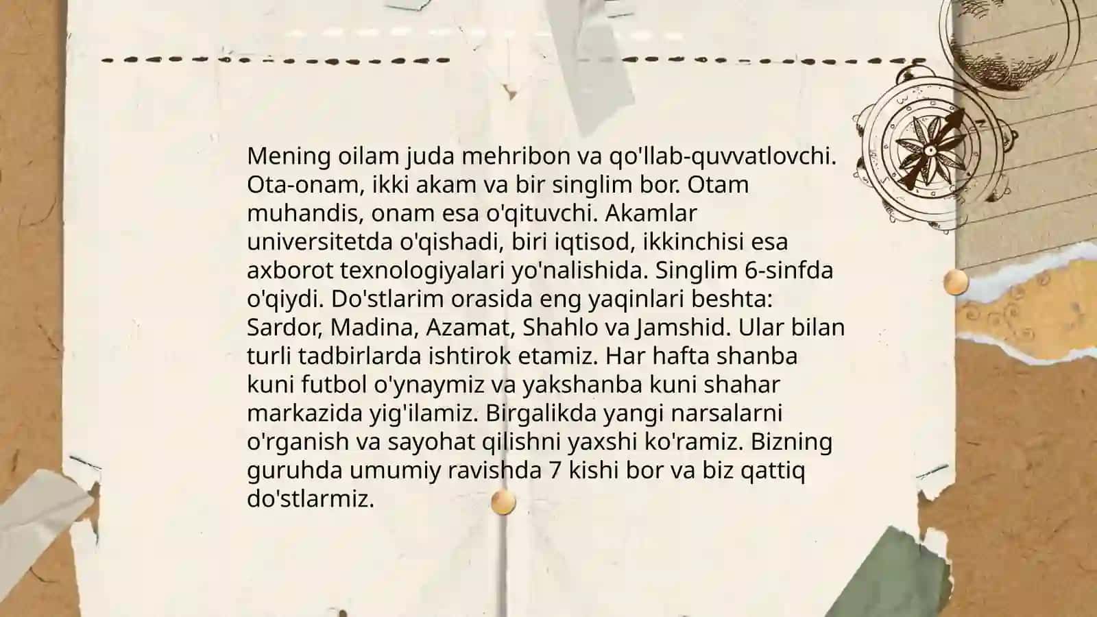 Men haqimda: Shaxsiy ma'lumotlar 4