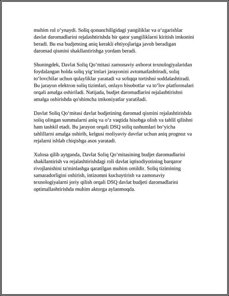 DAVLAT BUDJETI DAROMADLARI SHAKLLANTIRISHDA DAVLAT SOLIQ QO’MITASINING AHAMIYATI 4