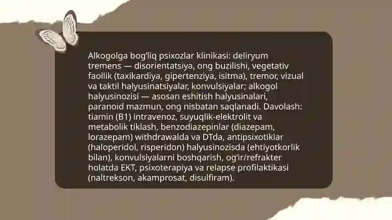 Giyohvand modda qabul qilgan bemorlardagi psixozlar. Davolash usullari 4