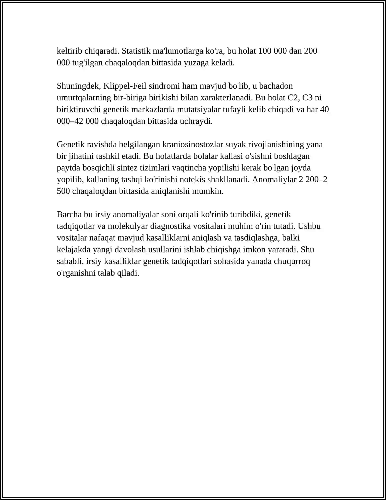 SUYAK RIVOJLANISH ANOMALIYALARI 4