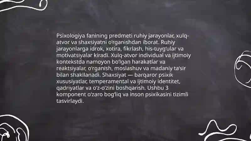 Psixologiya fanining dolzarb vazifalari, predmeti va metodlari 4