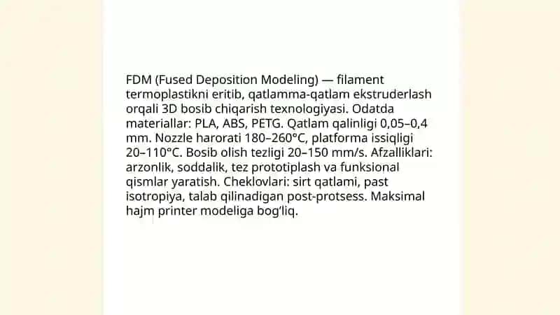 RP (Rapid Prototyping, tezkor prototiplash) 4