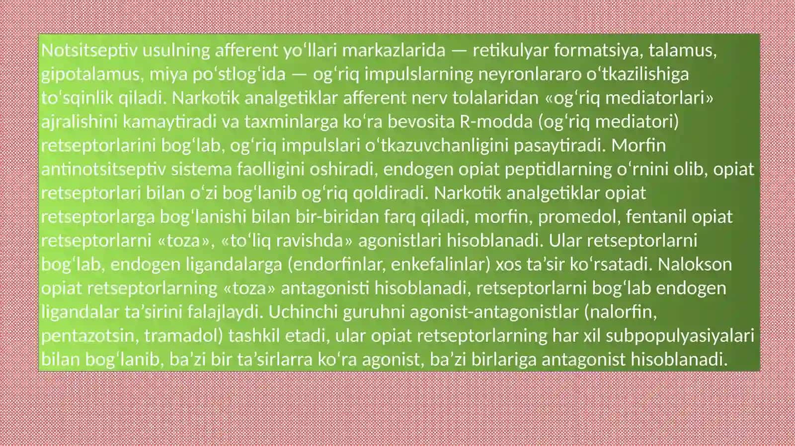 Narkotik opioid analgetiklar 4