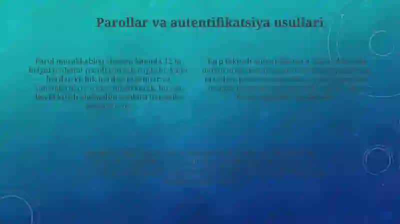 WINDOWS OS XAVFSIZLIGI. PAROLLAR. MA’LUMOTLARNISHIFRLASH 4