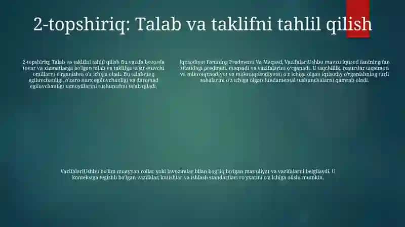 Iqtisodiyot Fanining Predmenti Va Maqsad, Vazifalari 4