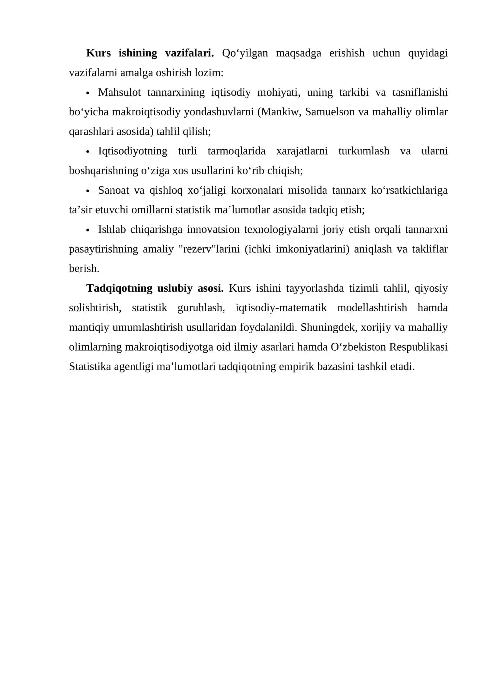 Makroiqtisodiyot fanidan KURS ISHI 4