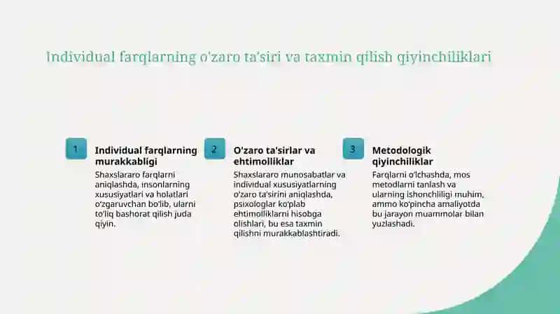 Differensial psixologiyada tadqiqot yónalishlarining asosiy muammolari 4