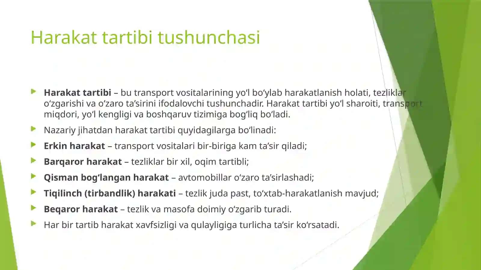 Harakat miqdori va harakat tartibi 4