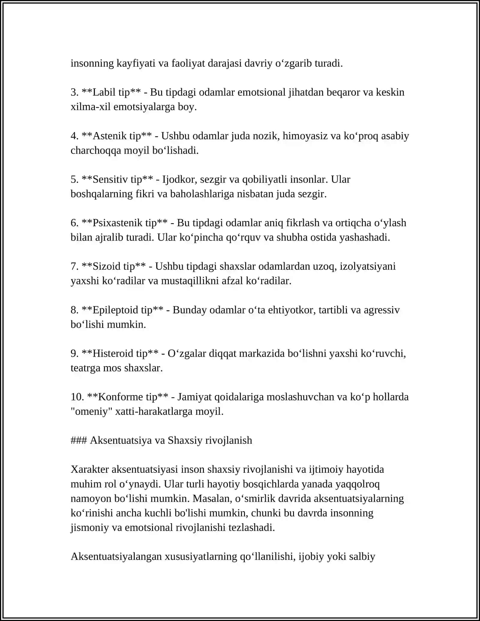 PSIXOLOGIYADA XARAKTER AKSENTUATSIYASI TUSHUNCHASI 4
