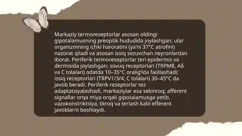 Gipotalamus va tana haroratini boshqarish mexanizmi 4