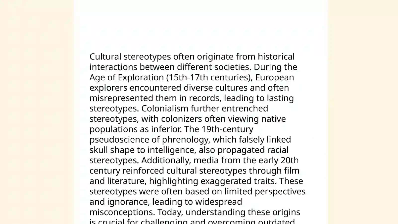 Cultural stereotypes 4