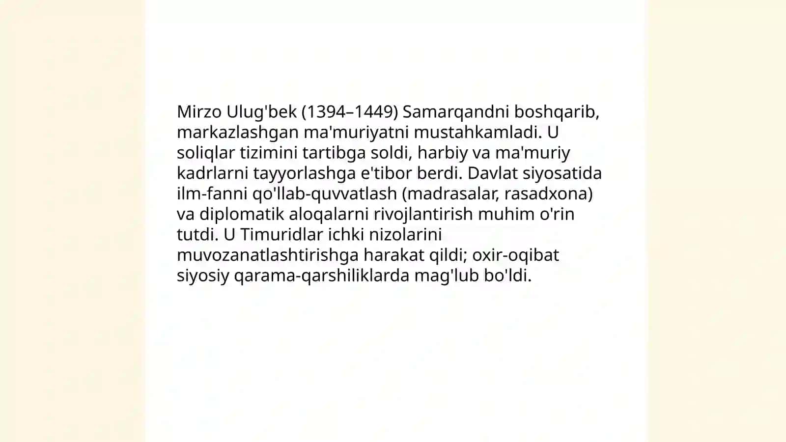 Mirzo Ulug'bek davlat arbobi va buyuk olim 4