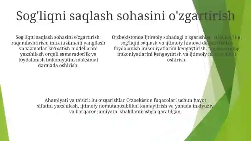 O'Zbekistonda Ijtimoiy Sohada Amalga Oshirilayotgan O'Zgarishlar 4