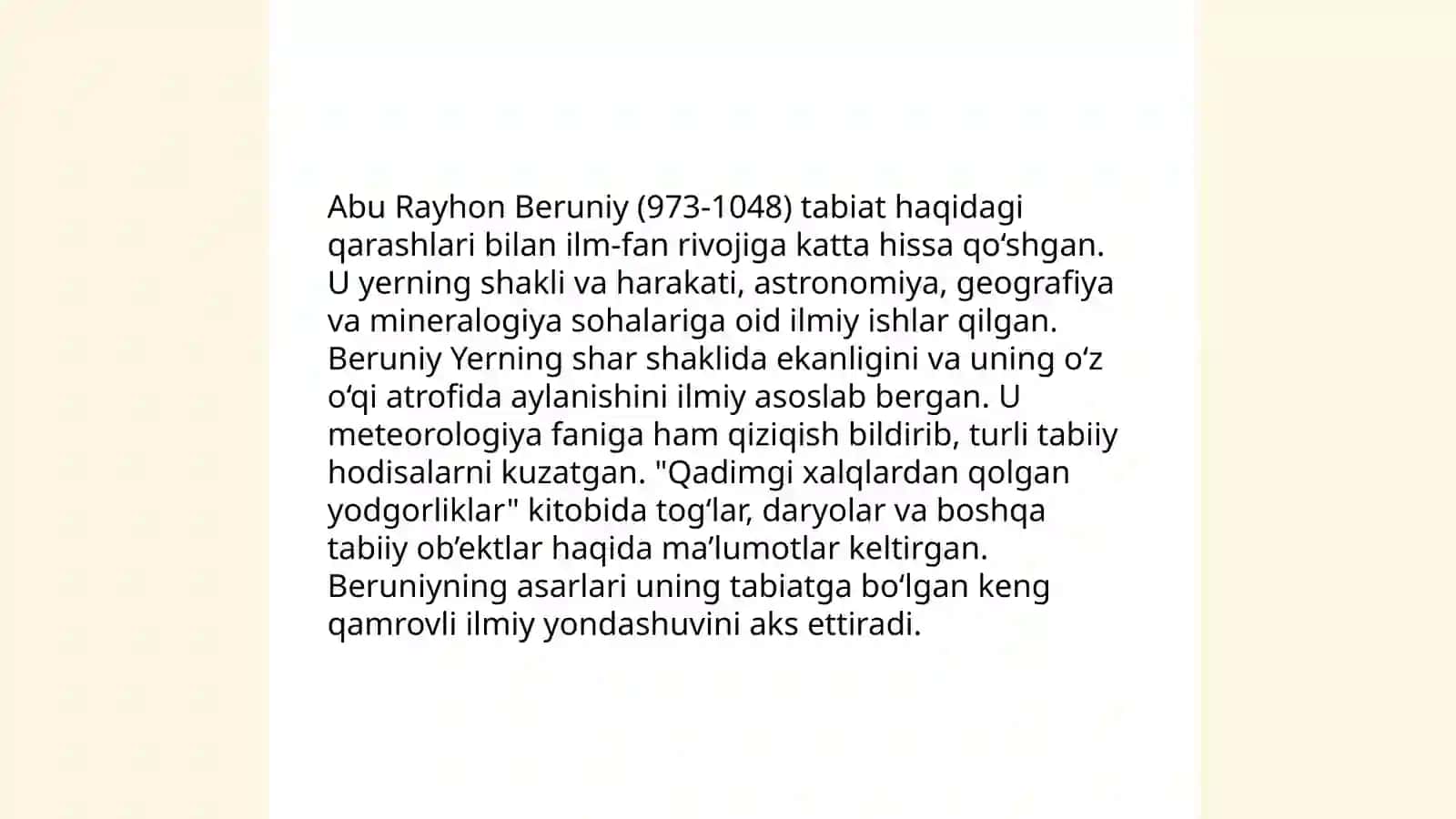 Tabiat bilan tanishtirishda mutafakkirlar merosidan foydalanish 4