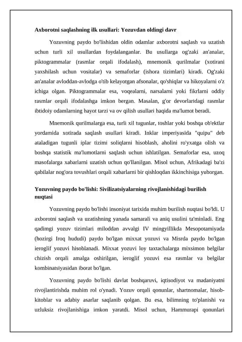 Hujjatlarining payda bolishi va tarixi 4