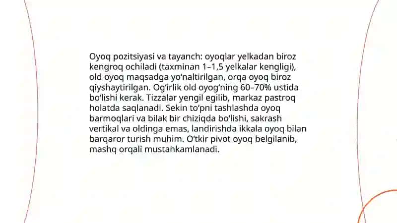 Basketbol oʻyinida toʻpni boshqarish texnikasini (toʻpni savatga tashlash) 4