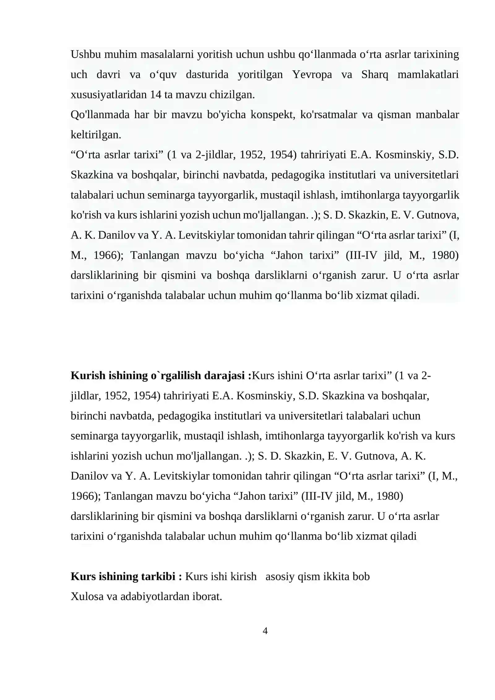 O`rta asrlar tarixining zamonoviy tarixshunoslik asosida o`rganilishi 4