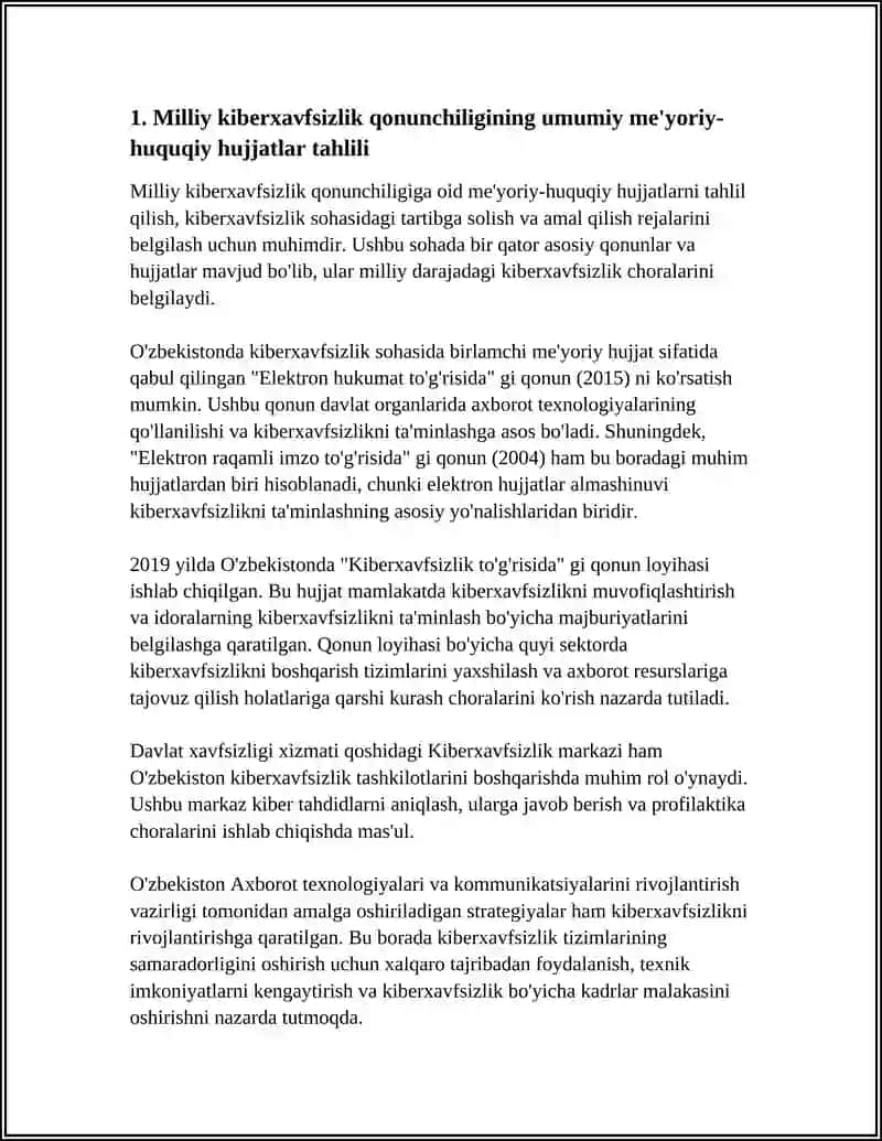 KIBERXAVFSIZLIKGA OID MILLIY VA XORIJIY MEYORIY-HUQUQIY HUJJATLAR TAHLILI 4