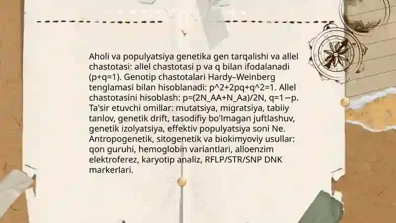 Antropogenetik. Sitogenetik va Biokimyoviy usul 4