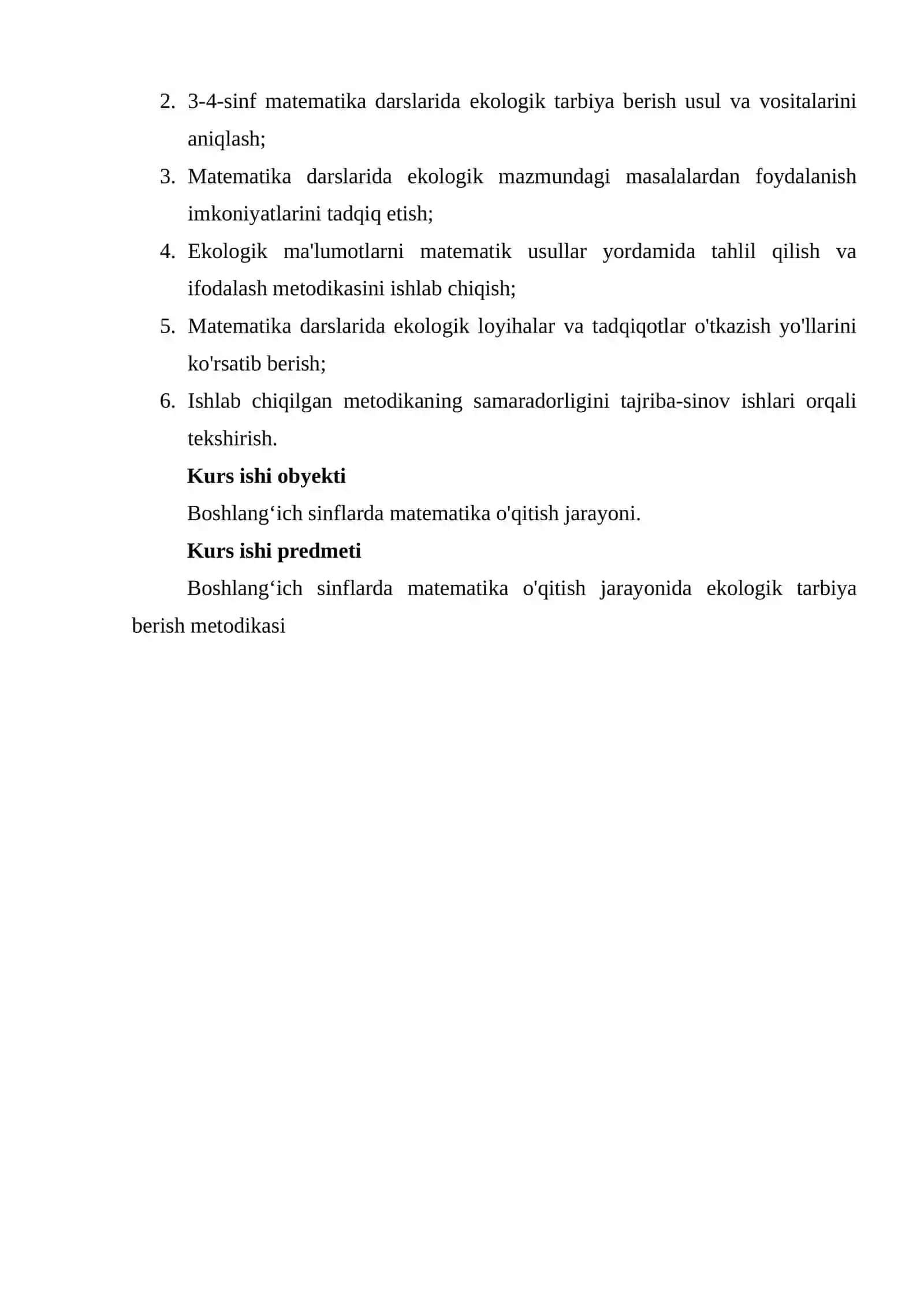 BOSHLANG‘ICH SINFLARDA MATEMATIKA O‘QITISH JARAYONIDA EKOLOGIK TARBIYA BERISH METODIKASI 4
