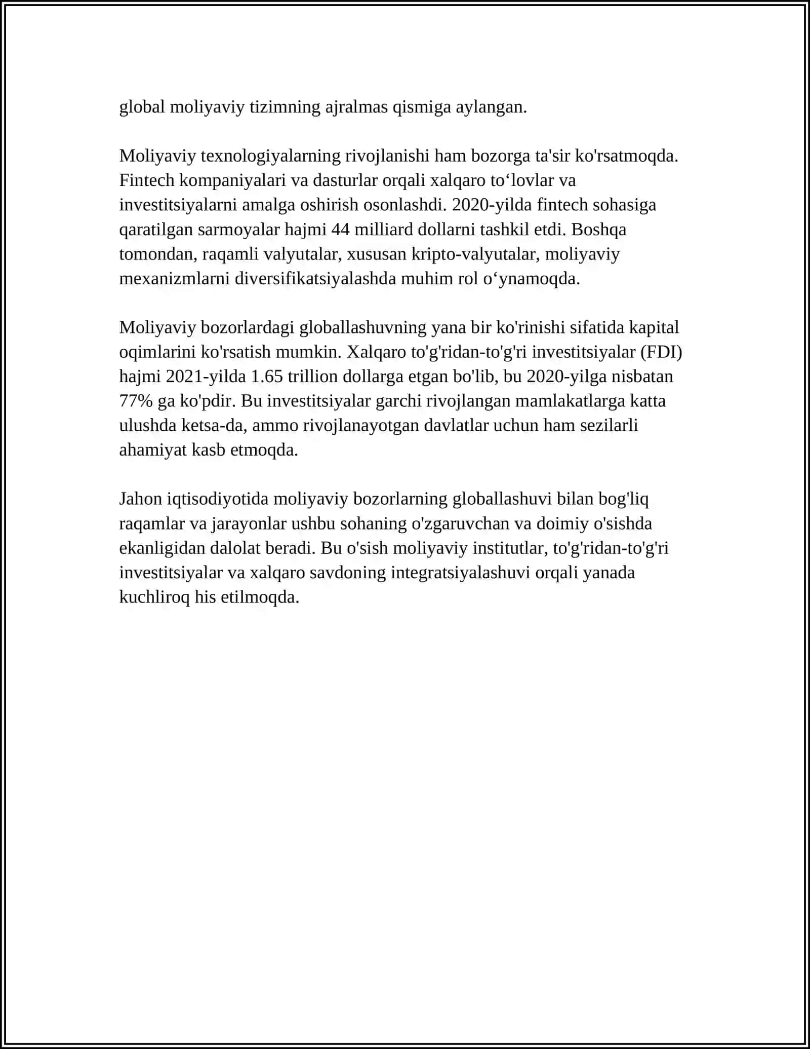 JAHONDA IQTISODIYOTDA GLOBALLASHUVIDA MOLIYANING MOHIYATI 4