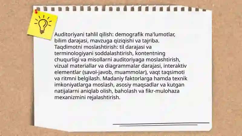 Mutaxassislikka oid mavzu boʻyicha taqdimot tayyorlash 4