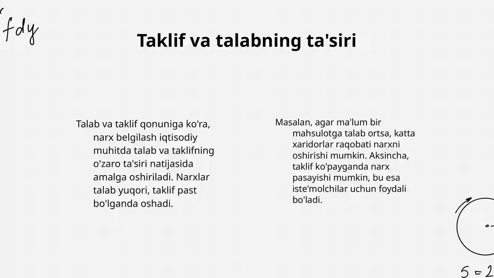 Talab va taklif qonuniga koʻra narx belgilash usullari 4