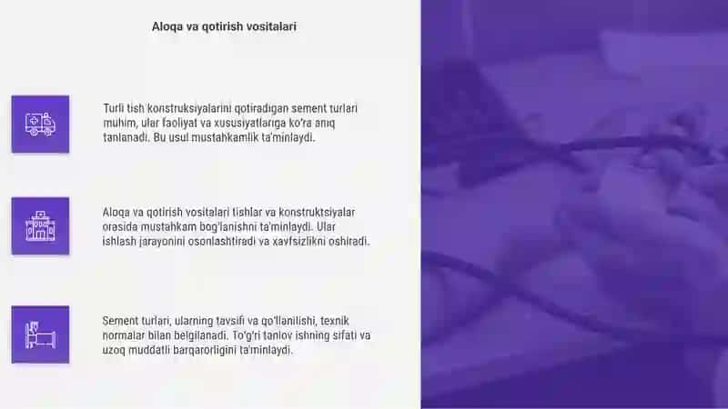Turli tish konstruksiyalarini qotiradigan sement turlari 4
