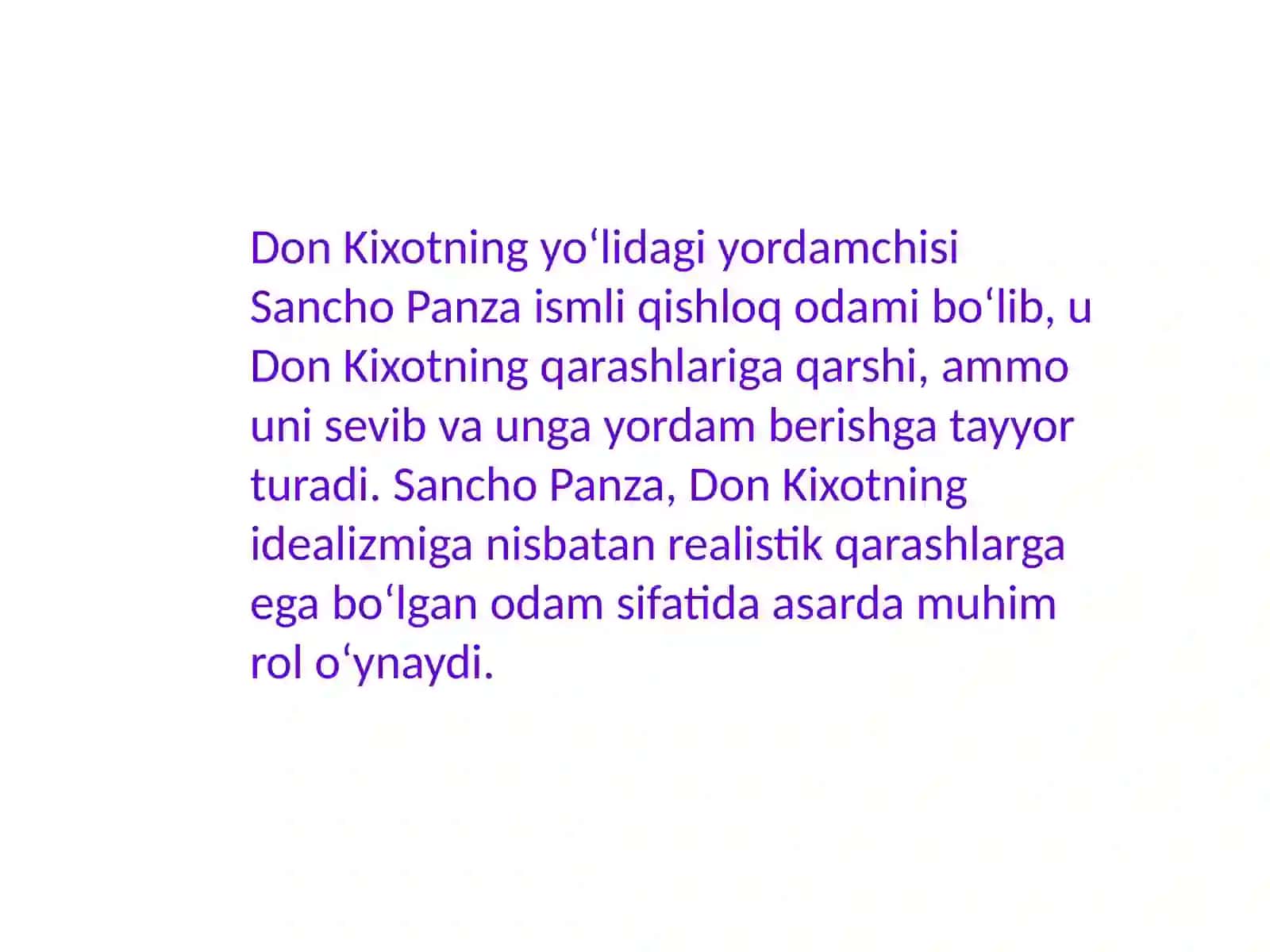 Servantesning "Don Kixot" 4