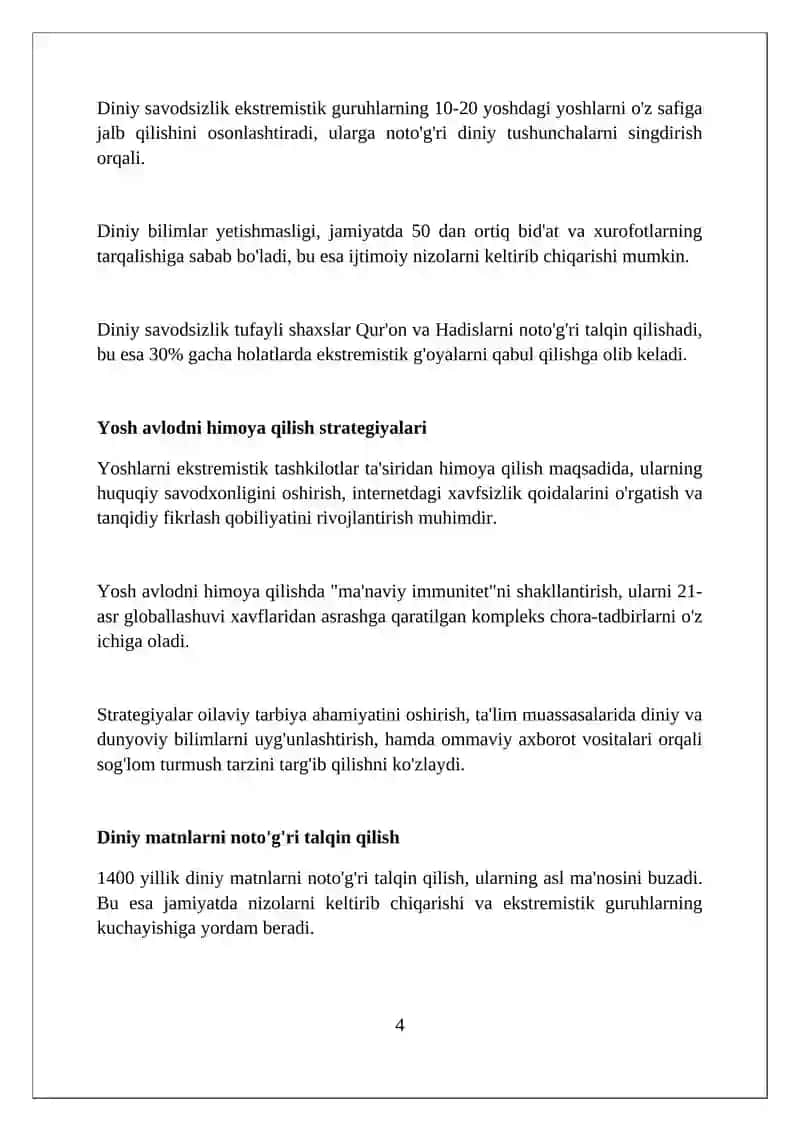 Din niqobidagi mafkuraviy tahdidlarni aniqlash uchun diniy bilimlarin mustaxkamlash 4