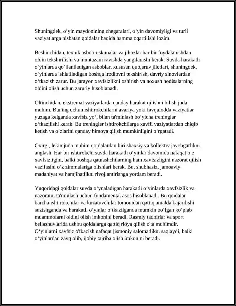 Suvda O‘ynaladigan Harakatli O‘yinlarni O‘rganish 4