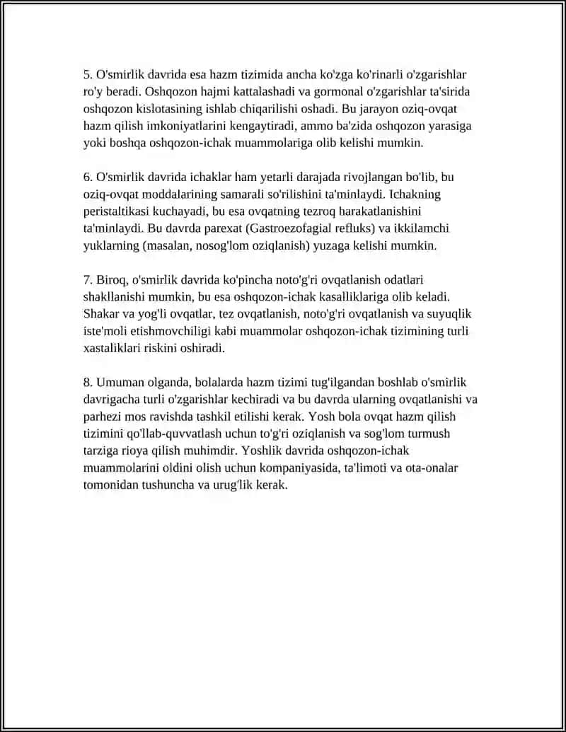 Bolalar hazm qilish sistema anatomik va fiziologik hususiyatlari 4