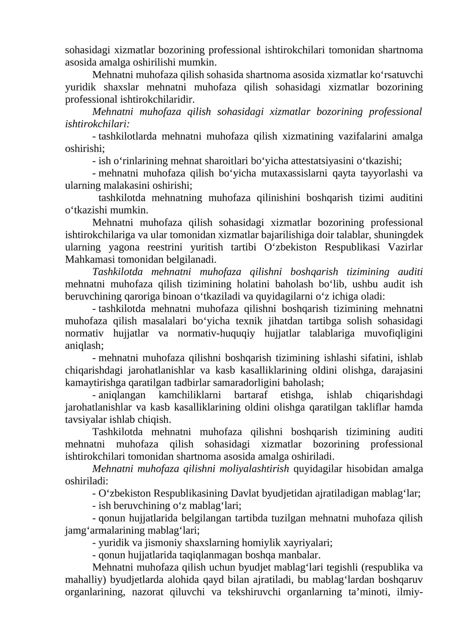 Ishlab chiqarishda faoliyat xavfsizligini boshqarish tizimini tashkil qilish 4