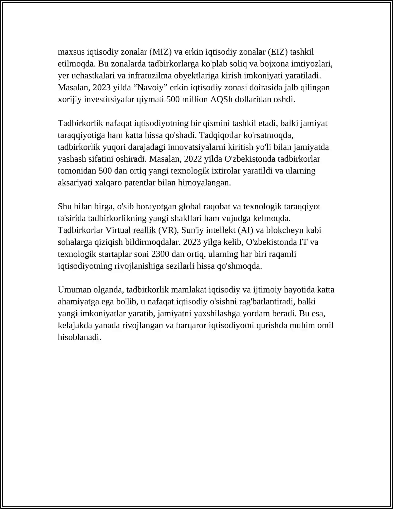 Tadbirkorlik Faoliyatini Davlat Tomonidan Tartibga Solish 4