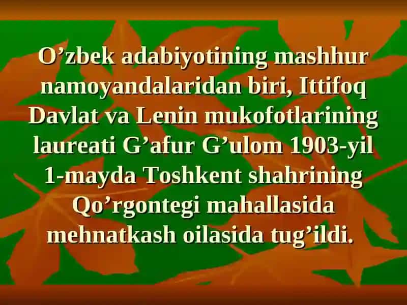 G’afur G’ulom hayoti 4
