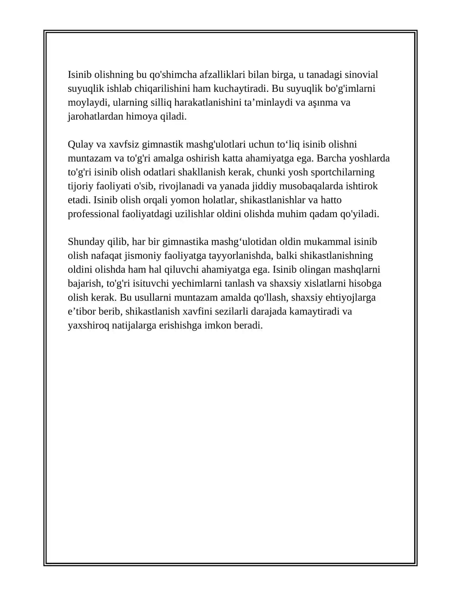 GIMNASTIKA MASHGʻULOTLARIDA SHIKASTLANISHNI OLDINI OLISH 4