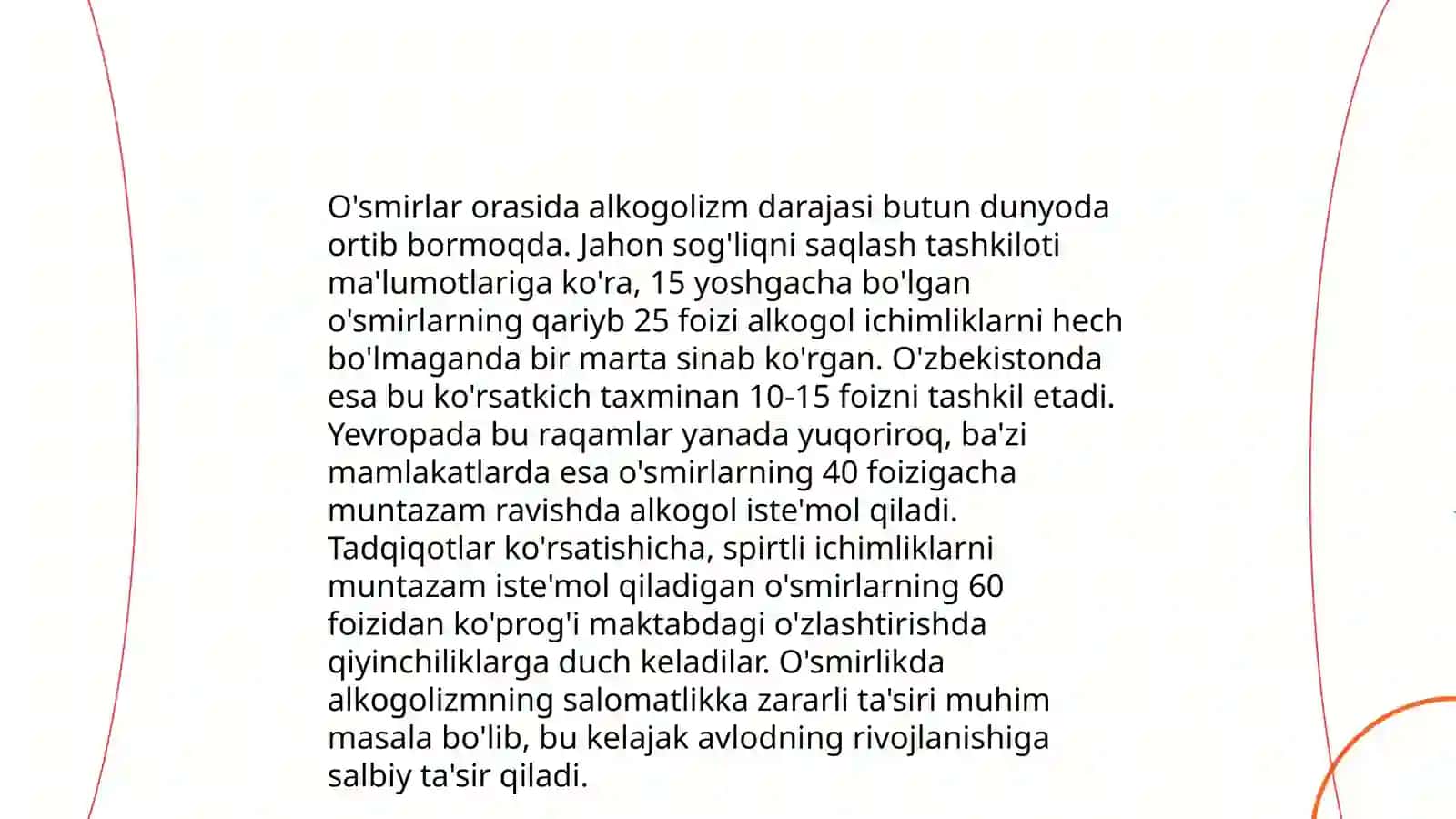 Alkogolizm va uning o'smirlarda ko'rinish bosqichlari 4