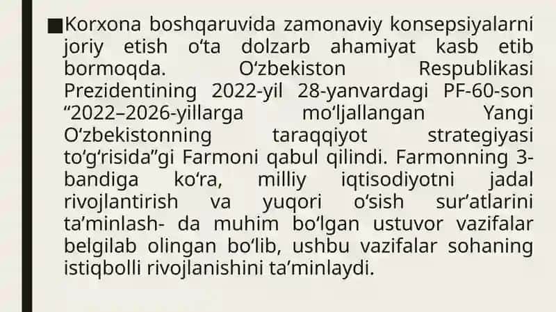 Sanoat korxonalarida resurslarni samarali boshqarish (lean production),Sanoat ishlab chiqarish fondlari 4