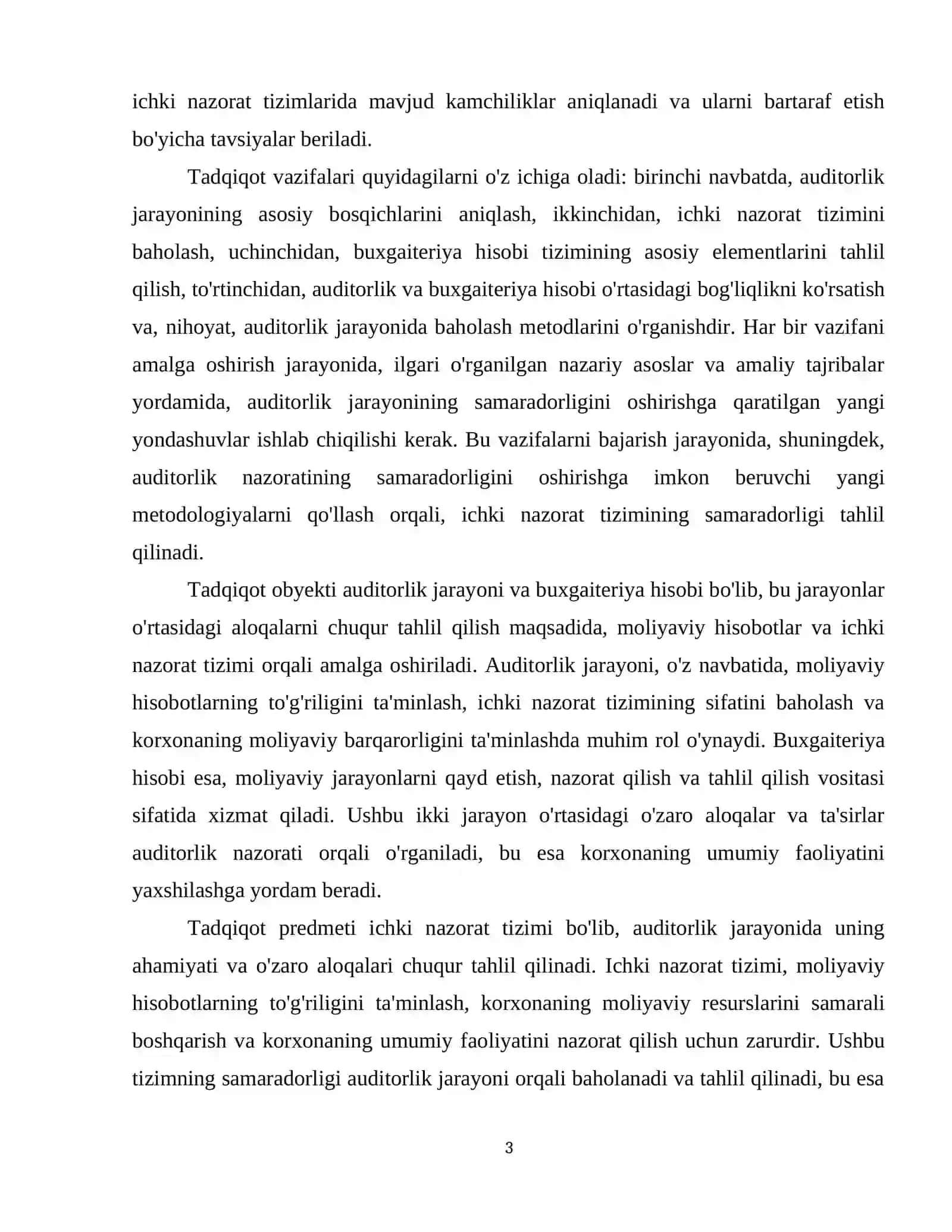 Auditorlik tekshirish vaqtida buxgaiteriya hisobi tizimini va ichki nazoratini o'rganish hamda baholash 4