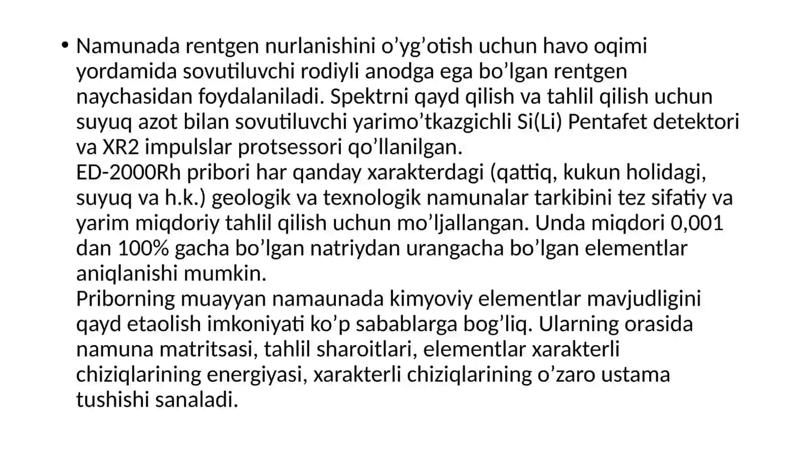 Rentgen-Spektral  Tahlil Usuli 4