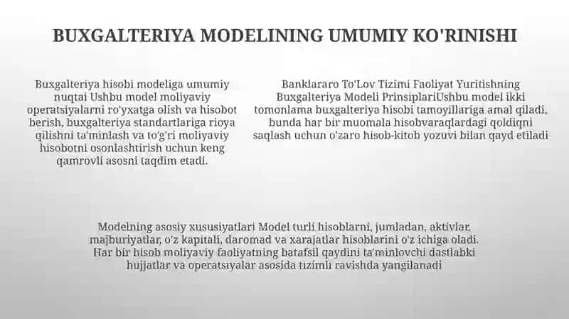 Banklararo To'Lov Tizimi Faoliyat Yuritishning Buxgalteriya Modeli 4