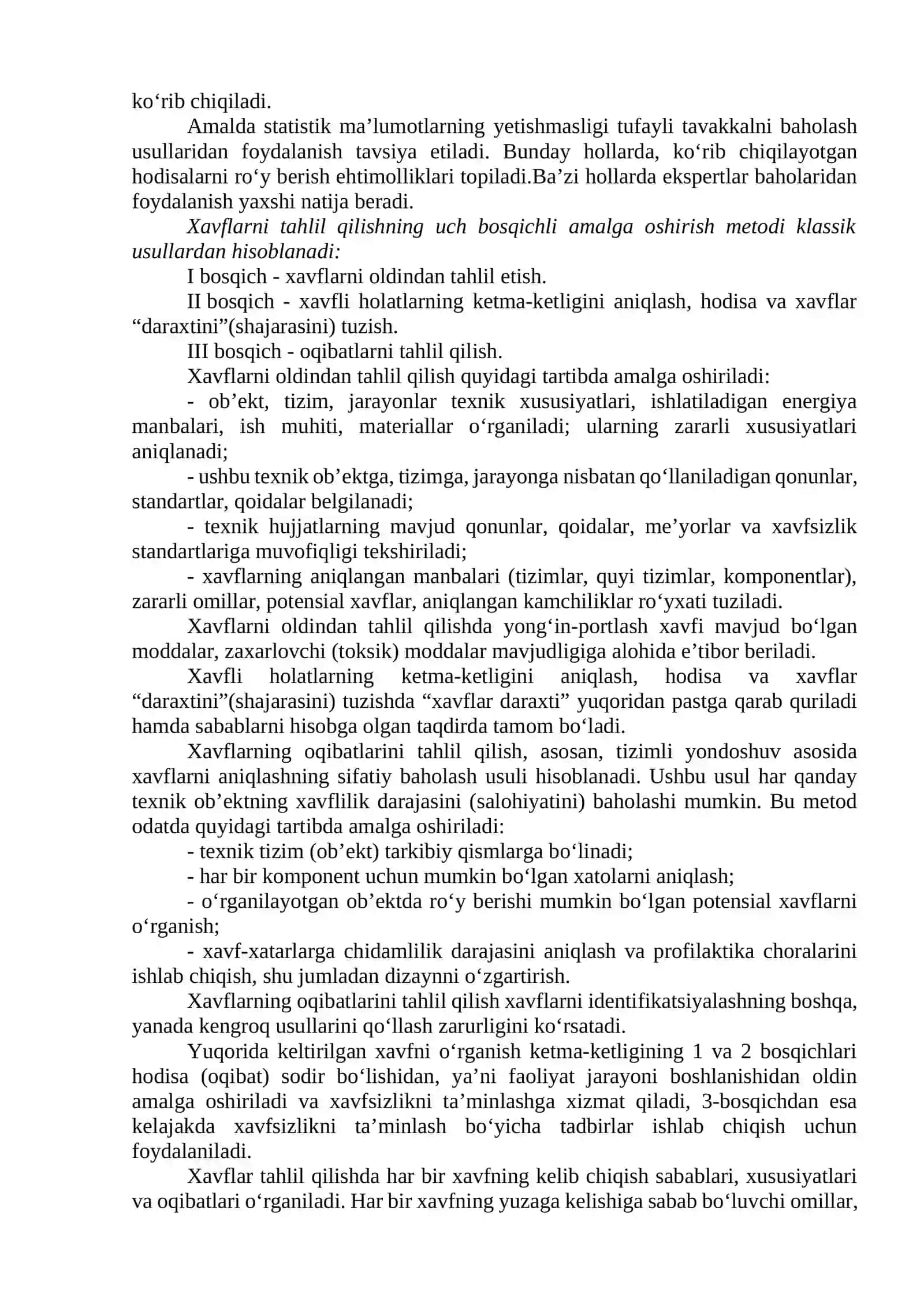 Faoliyat xavfsizligini tahlil qilish 4